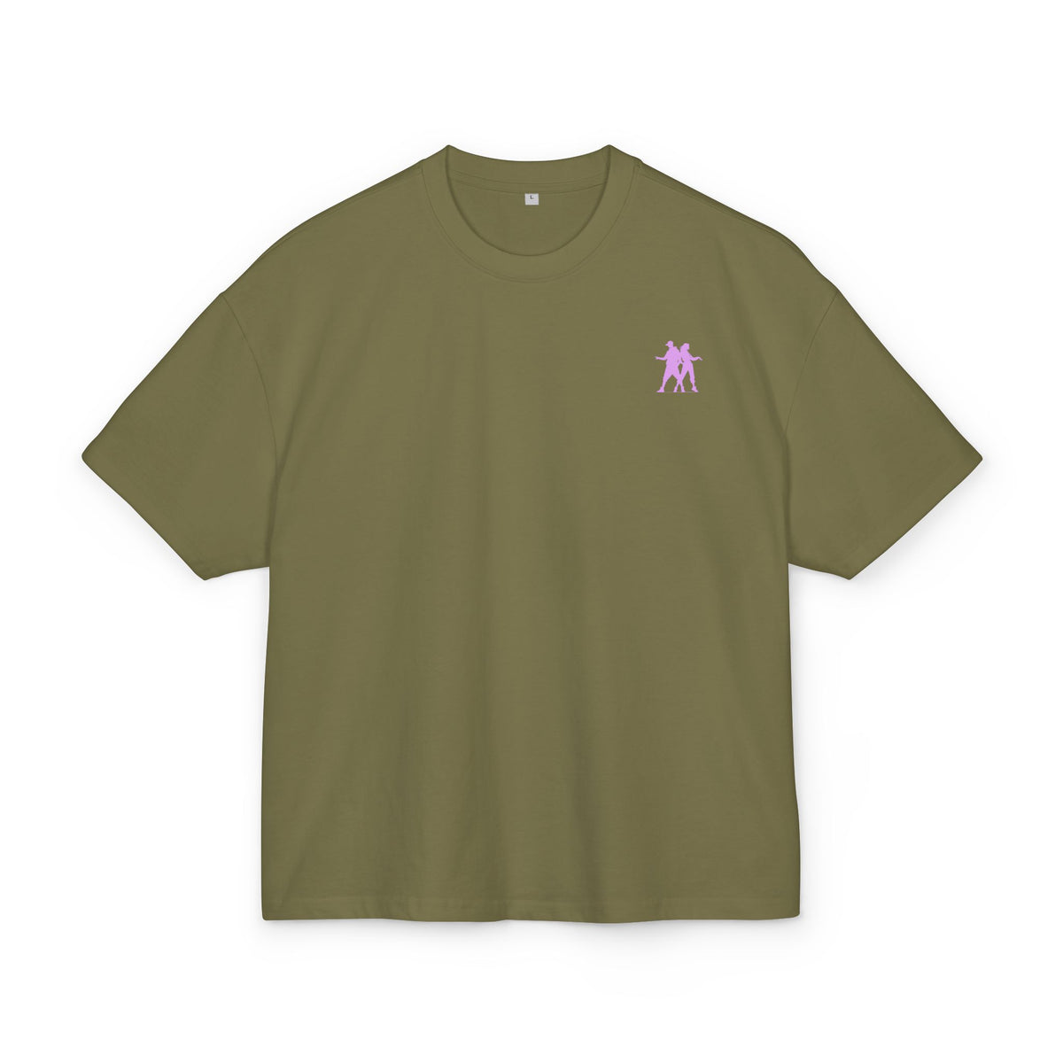 Minimal Pink Silhouette Graphic Tee - Casual Boxy Cotton Shirt