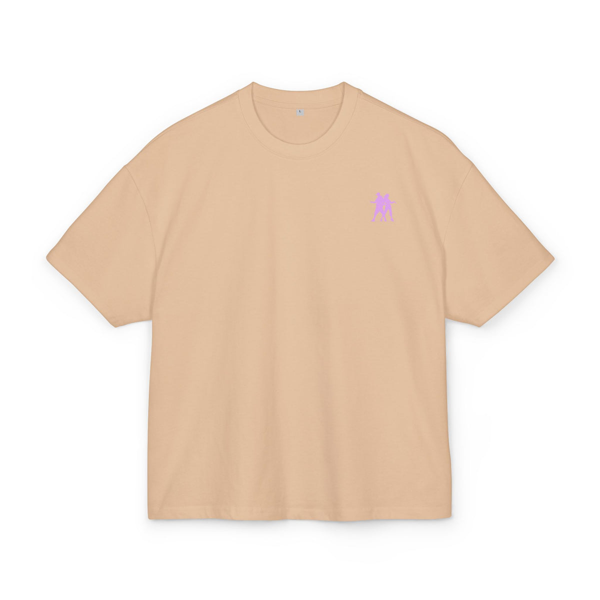 Minimal Pink Silhouette Graphic Tee - Casual Boxy Cotton Shirt