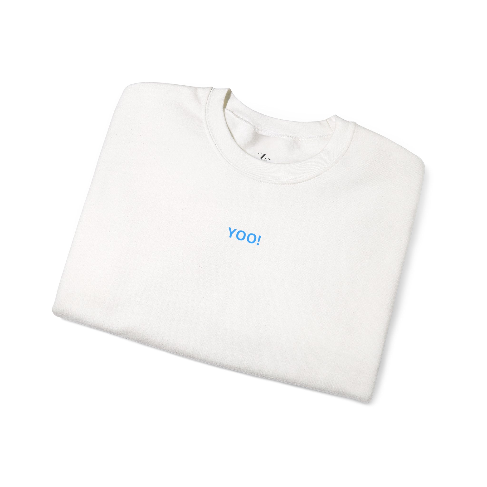 Minimal 'YOO!' Crewneck Sweatshirt — Unisex Sweatshirt